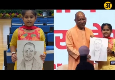 Singapore schoolgirls sketch wins heart as Yogi Adityanath invites her on stage
